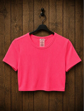 NWT Hot pink ribbed swim top, women's large